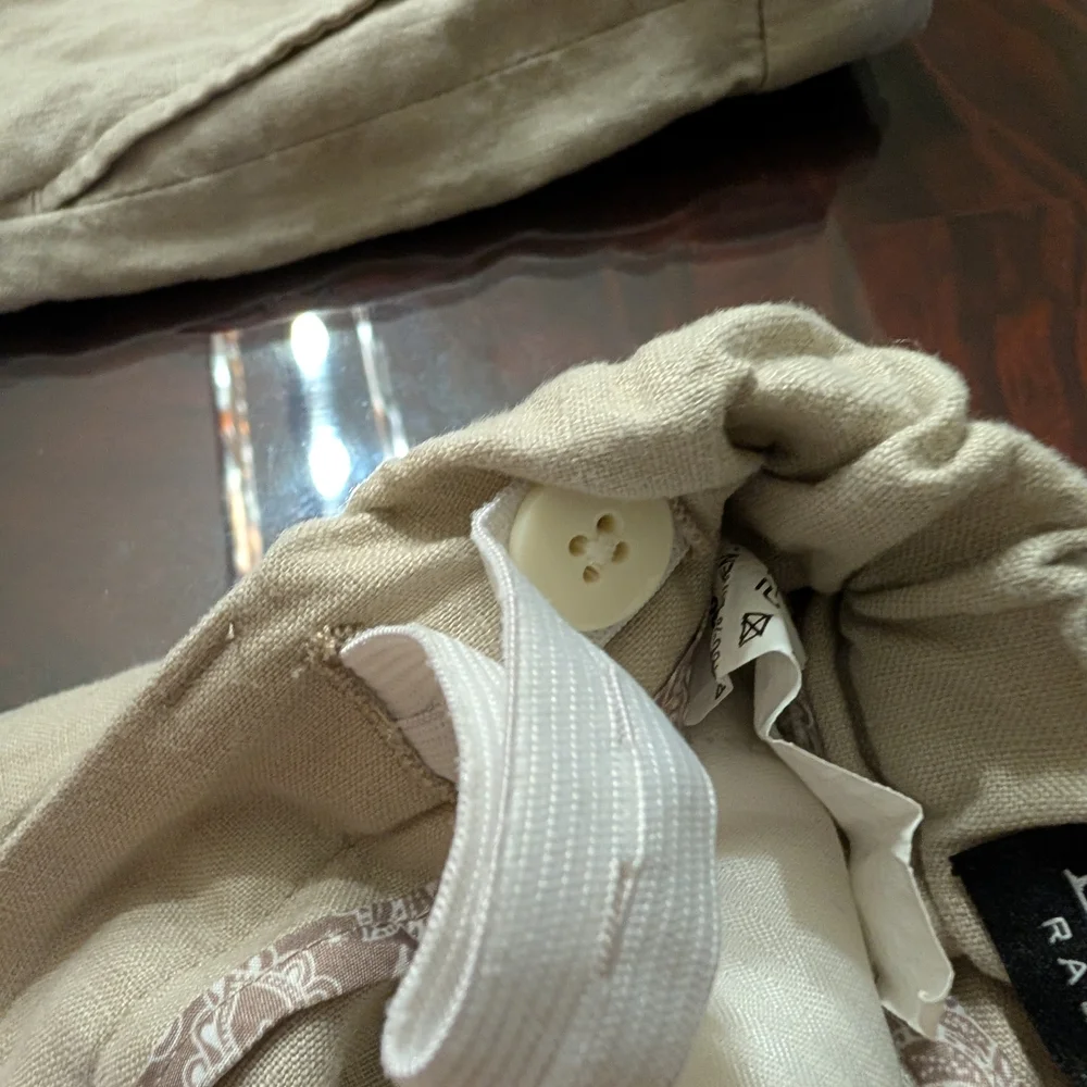 Boys Ralph Lauren Light Beige Adjustable Waist Linen Pants - Picture 5 of 6